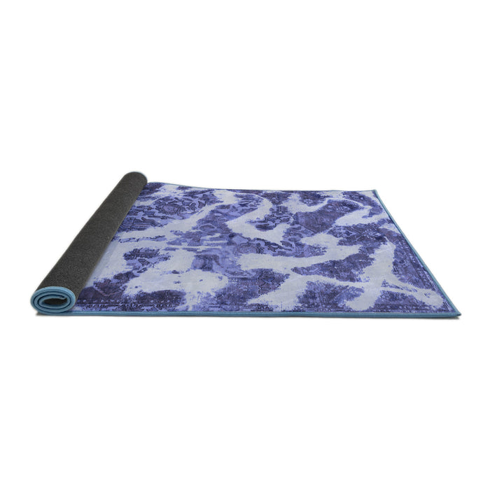 Sideview of Abstract Blue Modern Rug, abs912blu