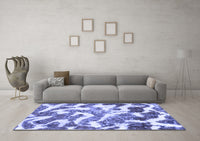 Machine Washable Abstract Blue Modern Rug, wshabs912blu