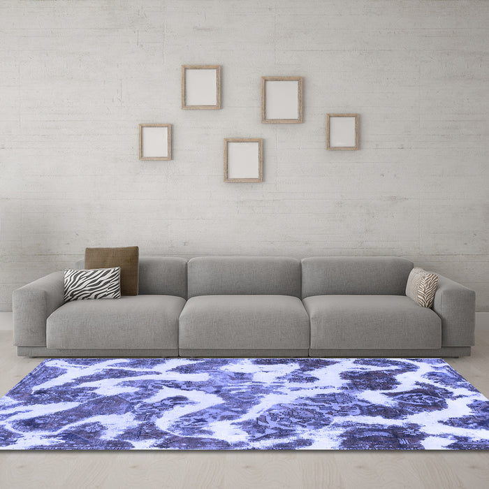 Machine Washable Abstract Blue Modern Rug in a Living Room, wshabs912blu