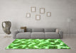 Machine Washable Abstract Green Modern Area Rugs in a Living Room,, wshabs912grn