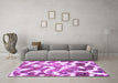 Machine Washable Abstract Purple Modern Area Rugs in a Living Room, wshabs912pur