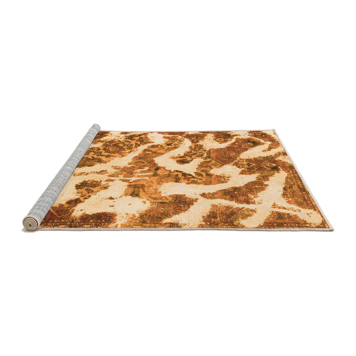 Sideview of Machine Washable Abstract Orange Modern Area Rugs, wshabs912org