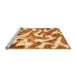 Sideview of Machine Washable Abstract Orange Modern Area Rugs, wshabs912org