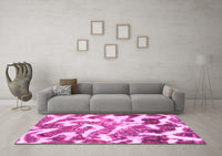 Machine Washable Abstract Pink Modern Rug, wshabs912pnk