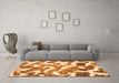 Machine Washable Abstract Orange Modern Area Rugs in a Living Room, wshabs912org