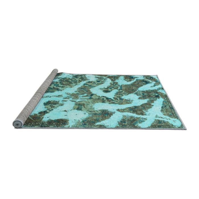 Sideview of Machine Washable Abstract Light Blue Modern Rug, wshabs912lblu
