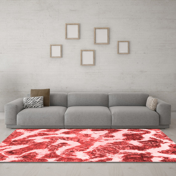 Modern Red Washable Rugs