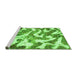 Sideview of Machine Washable Abstract Green Modern Area Rugs, wshabs912grn