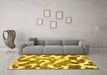 Machine Washable Abstract Yellow Modern Rug in a Living Room, wshabs912yw