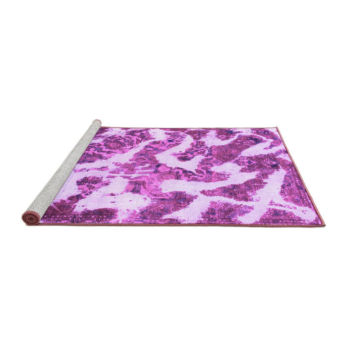 Sideview of Machine Washable Abstract Purple Modern Area Rugs, wshabs912pur