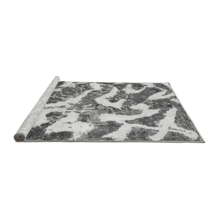 Sideview of Machine Washable Abstract Gray Modern Rug, wshabs912gry