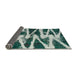 Sideview of Abstract Teal Green Modern Rug, abs913