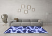 Machine Washable Abstract Blue Modern Rug in a Living Room, wshabs913blu