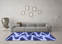 Machine Washable Abstract Blue Modern Rug, wshabs913blu