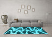 Machine Washable Abstract Light Blue Modern Rug in a Living Room, wshabs913lblu