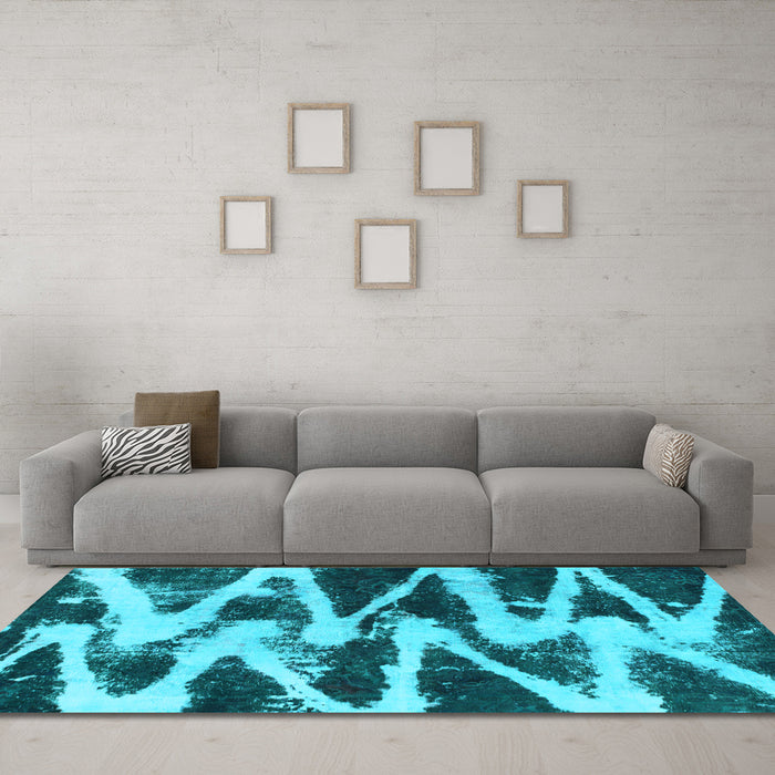 Machine Washable Abstract Light Blue Modern Rug in a Living Room, wshabs913lblu