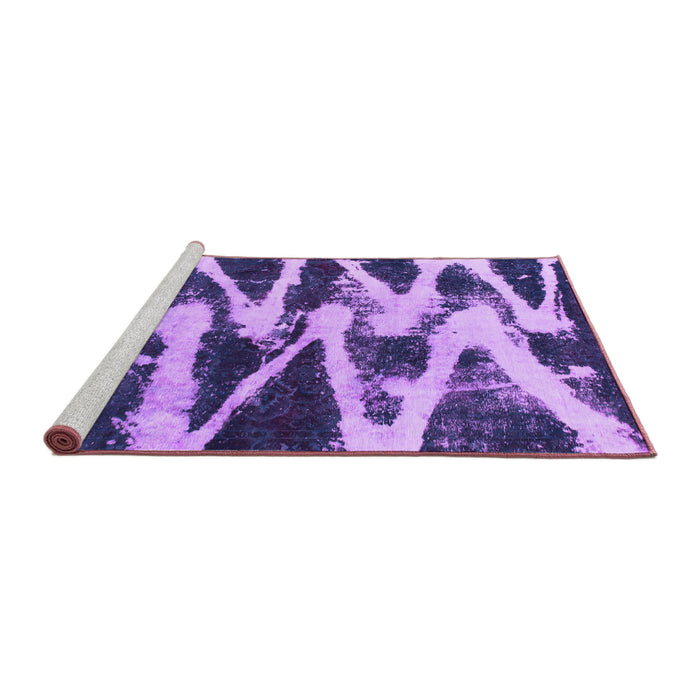 Sideview of Machine Washable Abstract Purple Modern Area Rugs, wshabs913pur