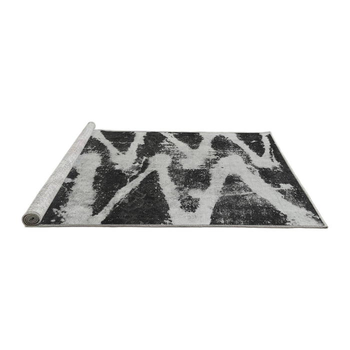 Sideview of Machine Washable Abstract Gray Modern Rug, wshabs913gry
