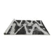 Sideview of Machine Washable Abstract Gray Modern Rug, wshabs913gry