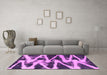 Machine Washable Abstract Pink Modern Rug in a Living Room, wshabs913pnk