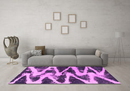 Machine Washable Abstract Pink Modern Rug in a Living Room, wshabs913pnk