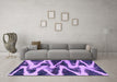 Machine Washable Abstract Purple Modern Area Rugs in a Living Room, wshabs913pur