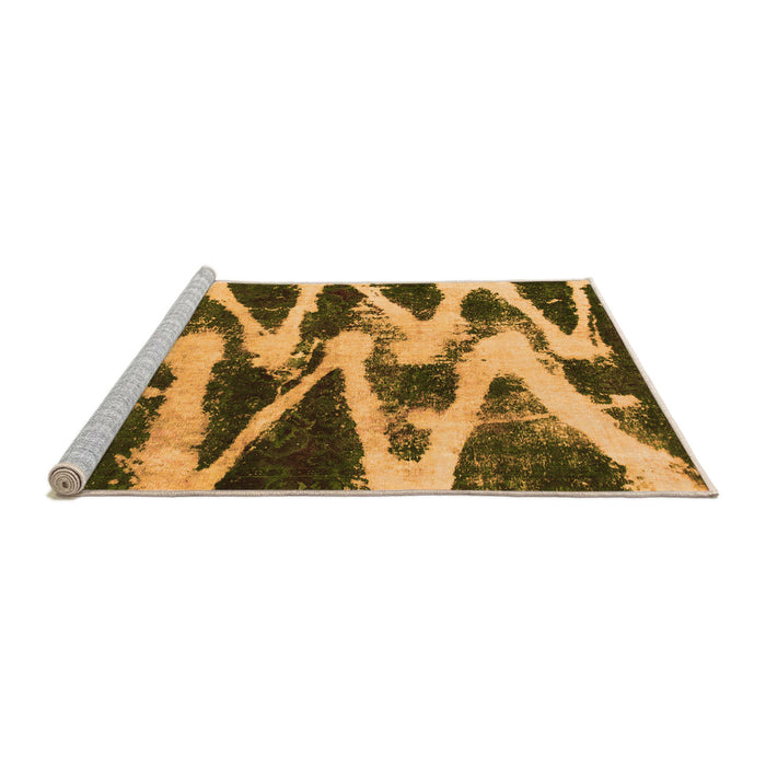 Sideview of Machine Washable Abstract Orange Modern Area Rugs, wshabs913org