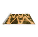 Sideview of Machine Washable Abstract Orange Modern Area Rugs, wshabs913org