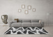 Machine Washable Abstract Gray Modern Rug in a Living Room,, wshabs913gry