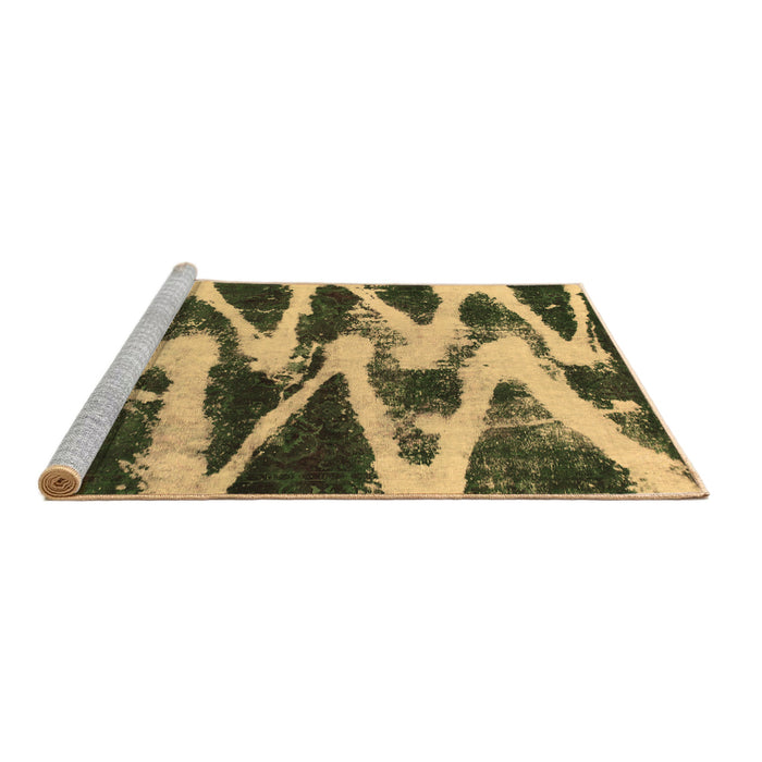 Sideview of Machine Washable Abstract Brown Modern Rug, wshabs913brn