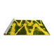 Sideview of Machine Washable Abstract Yellow Modern Rug, wshabs913yw