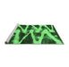 Sideview of Machine Washable Abstract Emerald Green Modern Area Rugs, wshabs913emgrn