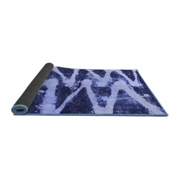 Sideview of Abstract Blue Modern Rug, abs913blu