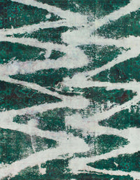 Machine Washable Abstract Medium Teal Green Rug, wshabs913