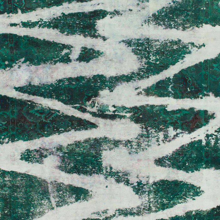 Machine Washable Abstract Medium Teal Green Rug, wshabs913