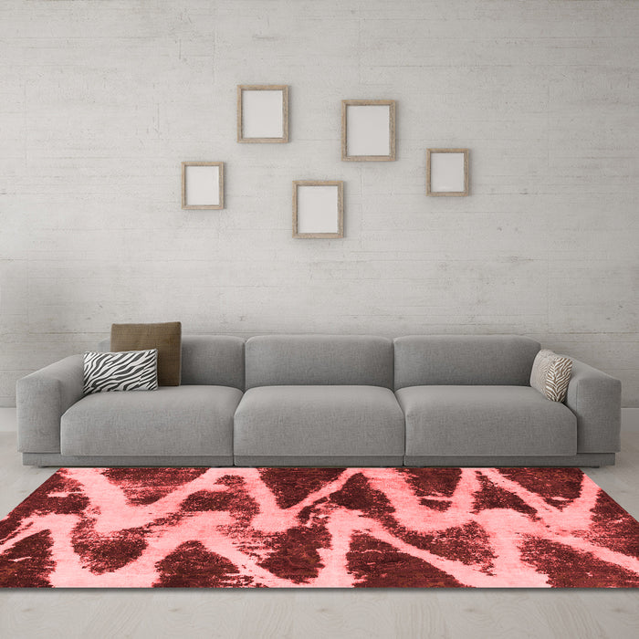Modern Red Washable Rugs