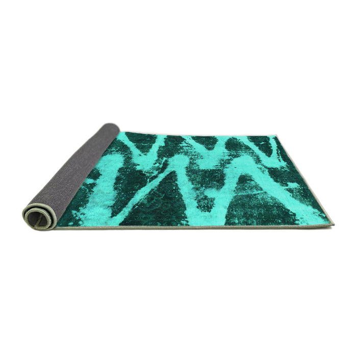 Sideview of Abstract Turquoise Modern Rug, abs913turq