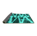 Sideview of Abstract Turquoise Modern Rug, abs913turq