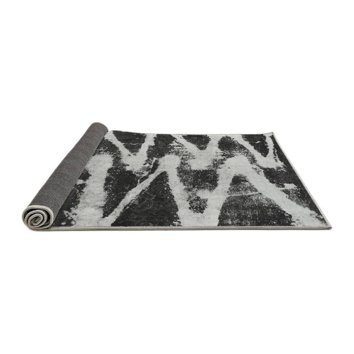 Sideview of Abstract Gray Modern Rug, abs913gry