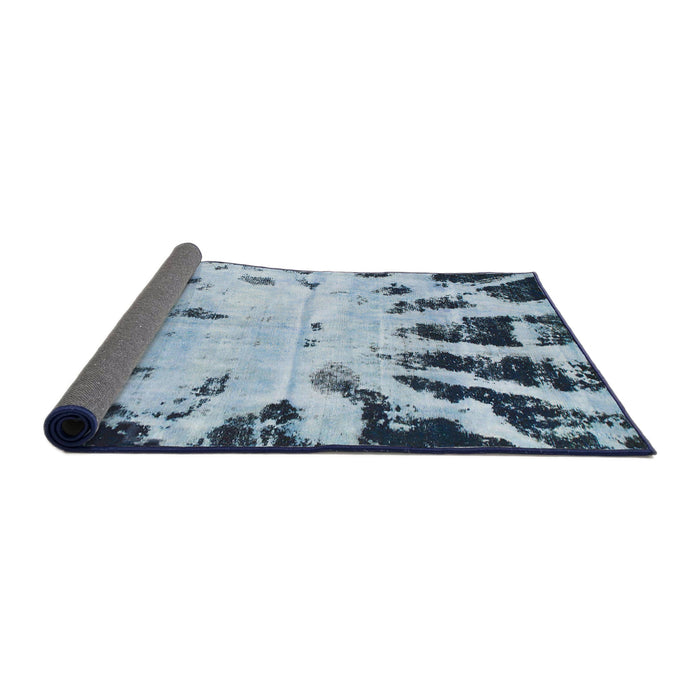 Sideview of Abstract Blue Modern Rug, abs914