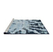 Sideview of Machine Washable Abstract Blue Rug, wshabs914