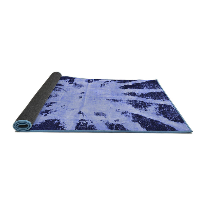 Sideview of Abstract Blue Modern Rug, abs914blu