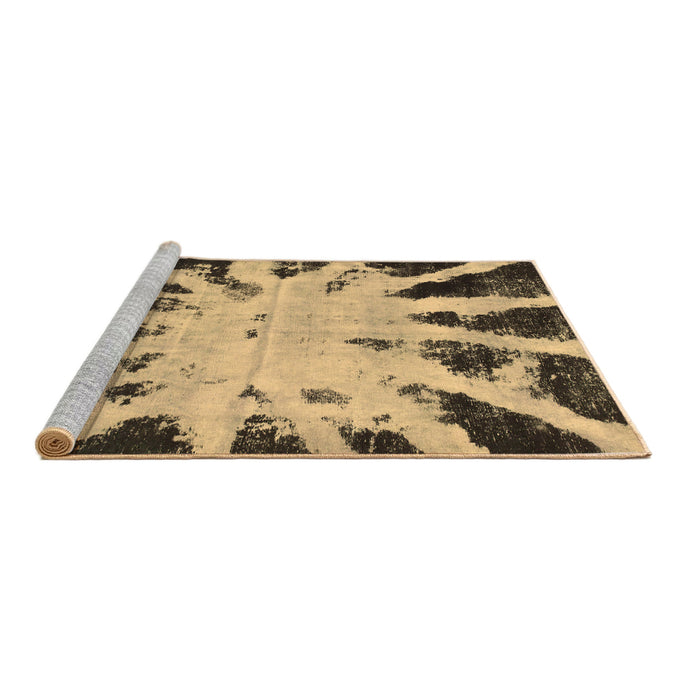 Sideview of Machine Washable Abstract Brown Modern Rug, wshabs914brn