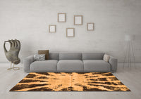 Machine Washable Abstract Orange Modern Rug, wshabs914org