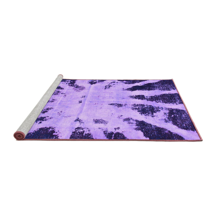 Sideview of Machine Washable Abstract Purple Modern Area Rugs, wshabs914pur