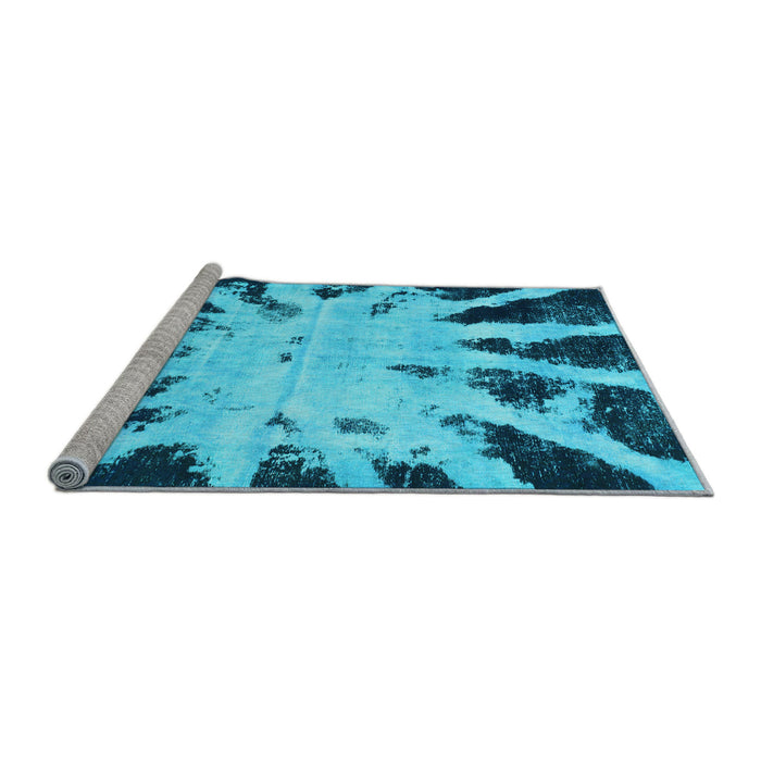 Sideview of Machine Washable Abstract Light Blue Modern Rug, wshabs914lblu