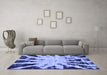 Machine Washable Abstract Blue Modern Rug in a Living Room, wshabs914blu