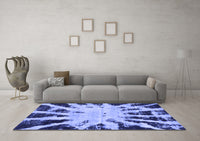 Machine Washable Abstract Blue Modern Rug, wshabs914blu