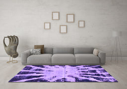 Machine Washable Abstract Purple Modern Area Rugs in a Living Room, wshabs914pur