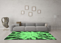 Machine Washable Abstract Emerald Green Modern Rug, wshabs914emgrn